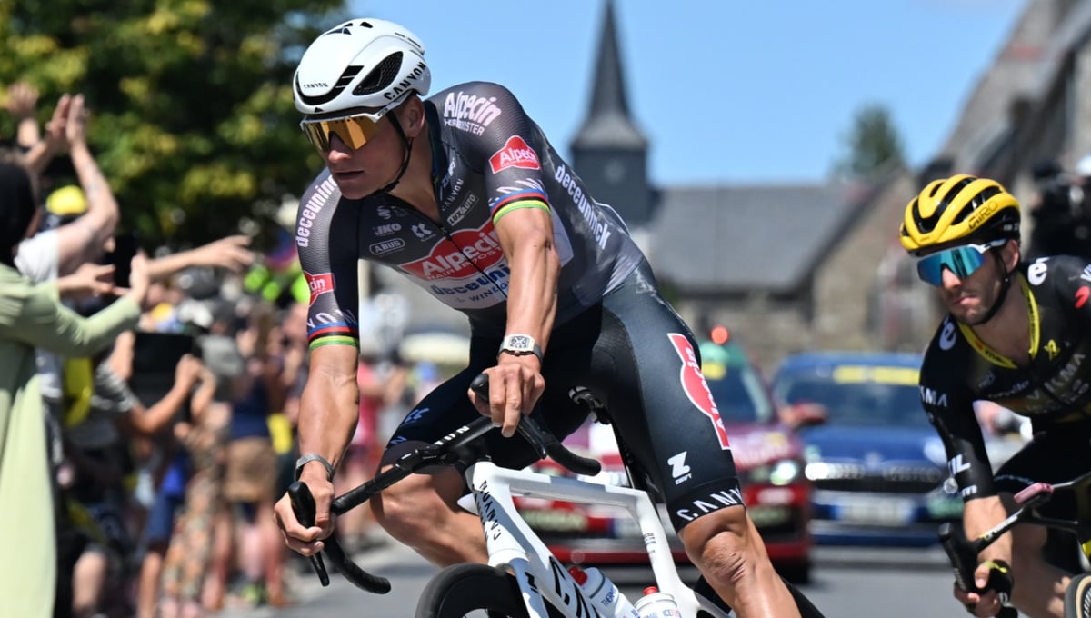 Van der Poel se planta de amarillo ante Pogacar en la fiesta de Ben Healy