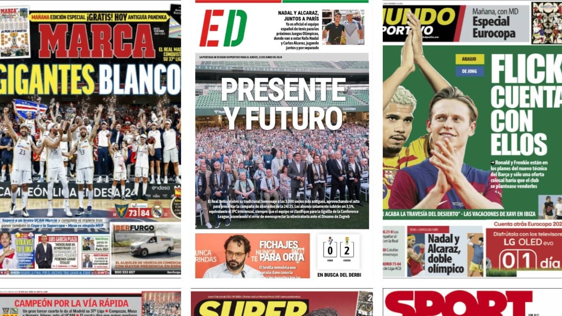 Homenaje en el Betis, el Madrid de baloncesto es campeón y la Euro se acerca... así vienen las portadas de hoy