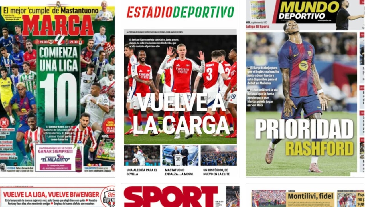 Vuelve LaLiga, Mastantuono se presenta y Zinchenko aparece... así vienen las portadas