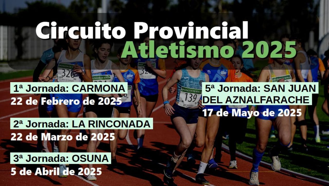 Las sedes del Circuito provincial de Atletismo 2025