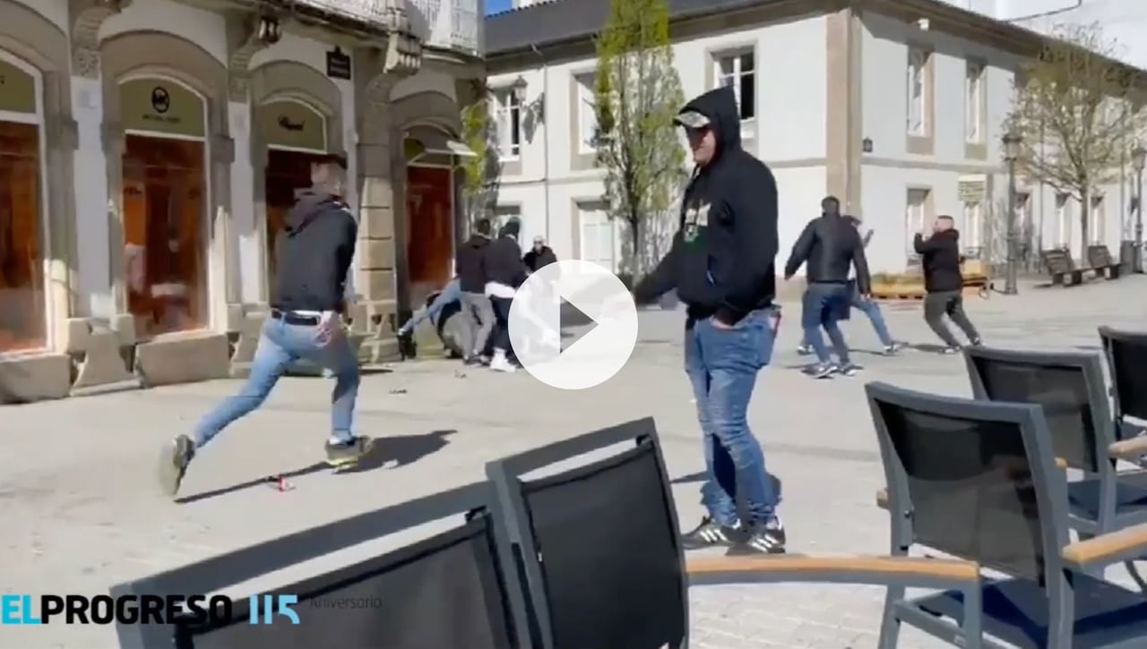 Brutal pelea entre ultras del Lugo y la Ponferradina