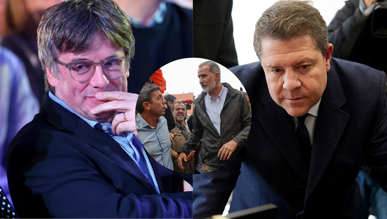 Puigdemont se ríe de la visita de los Reyes a Paiporta y García-Page estalla: "Miserable"