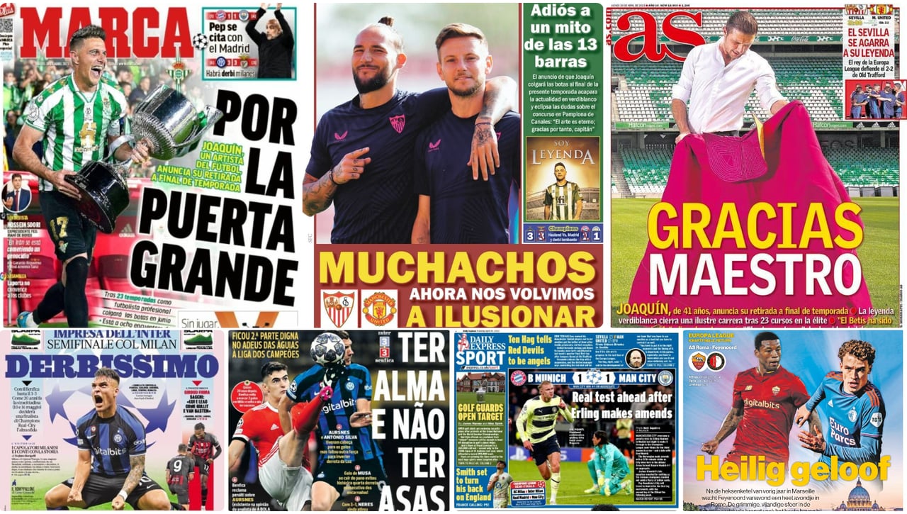 Tributos a 'Joaking' y al Rey de la Europa League en las portadas del jueves 20 de abril