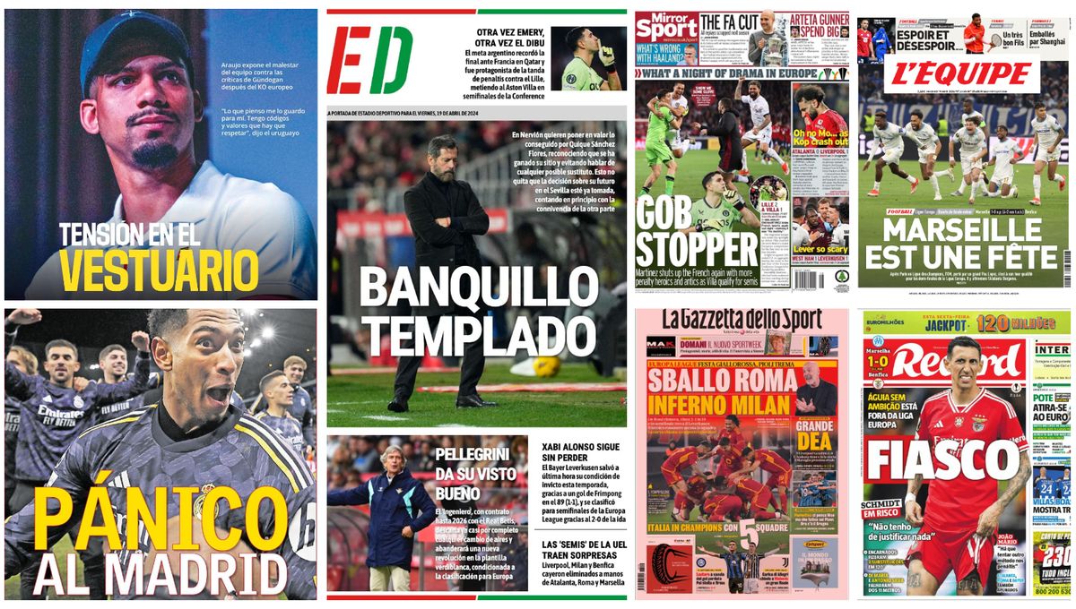 Banquillo del Sevilla, futuro de Guido, lío en el Barça, Mendilibar vs. Monchi... portadas del viernes 19 de abril de 2024 