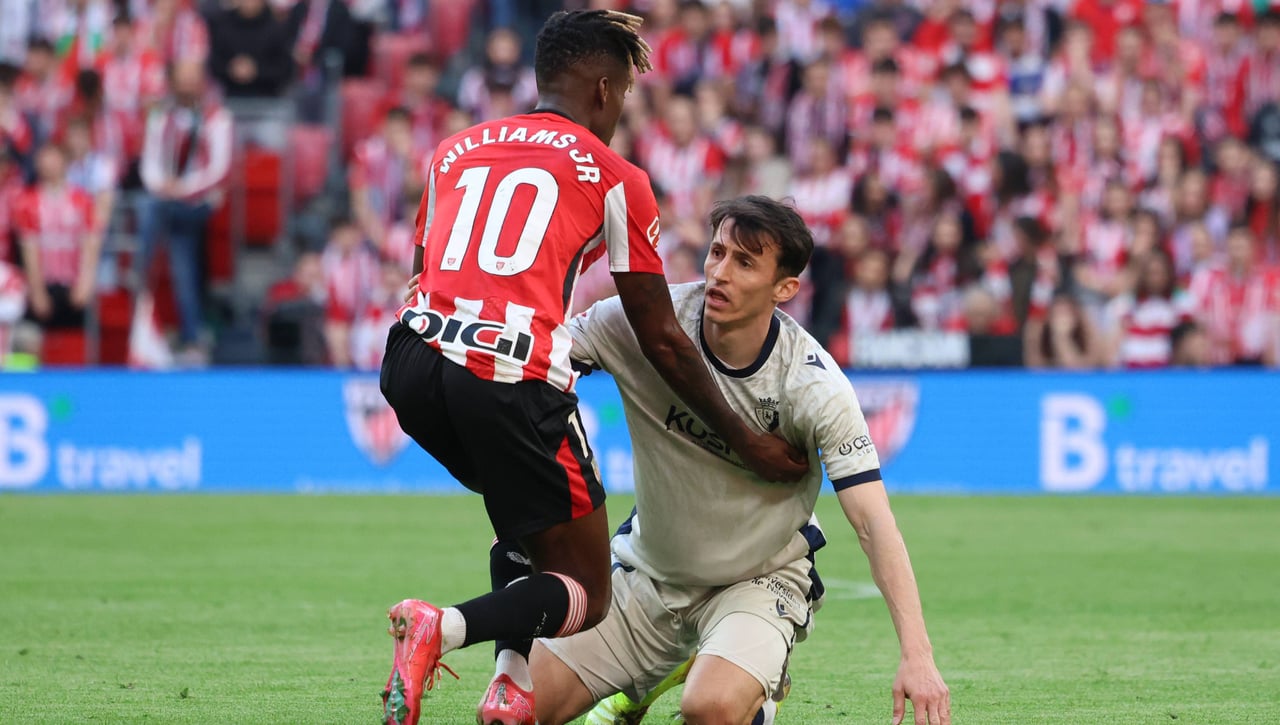 Nico Williams, superado por los marcajes férreos de sus rivales