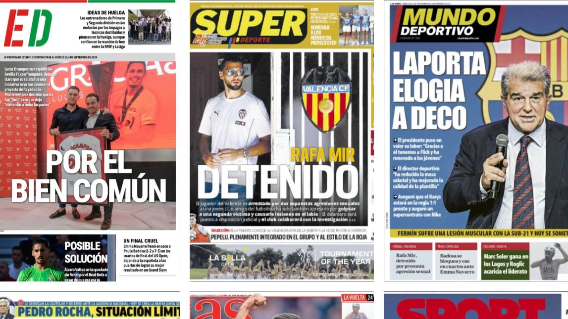 La detención de Rafa Mir, la despedida de Ocampos y Laporta da la cara... así vienen las portadas de hoy
