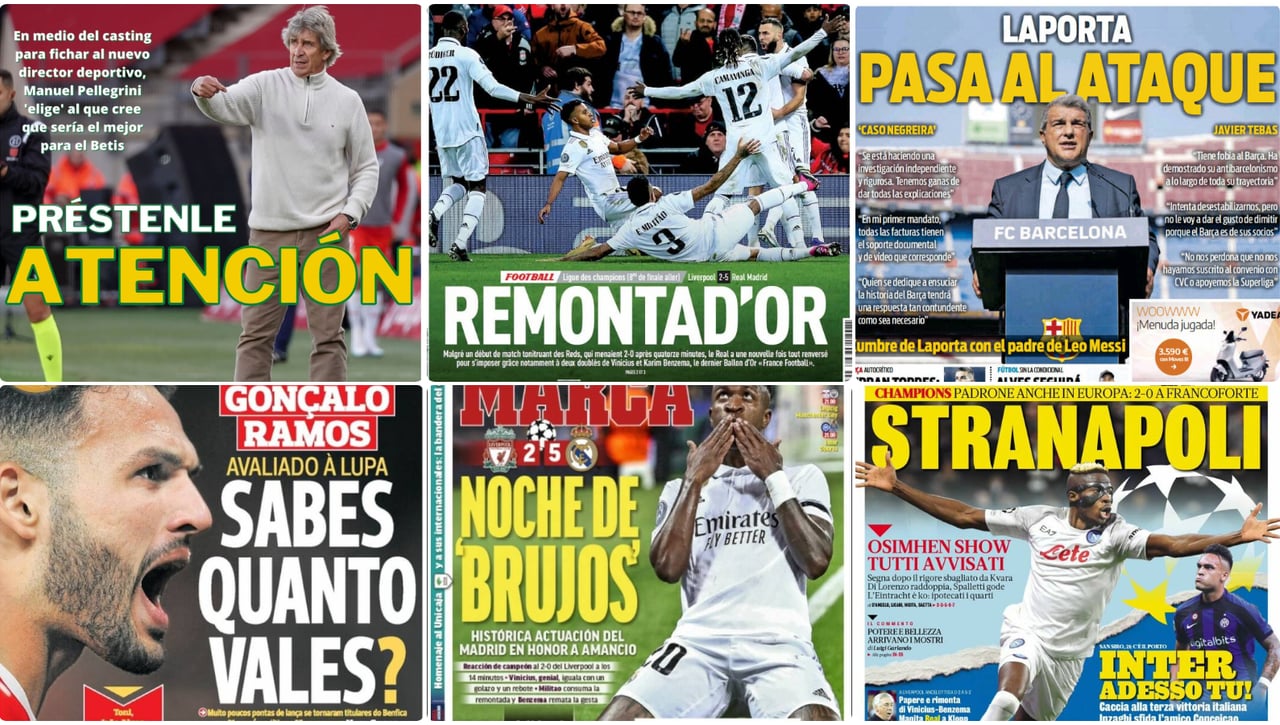 'Remontad'or', propuesta de Pellegrini, Dahoud y el Sevilla, Laporta va de 'ofendidito'... las portadas del miércoles