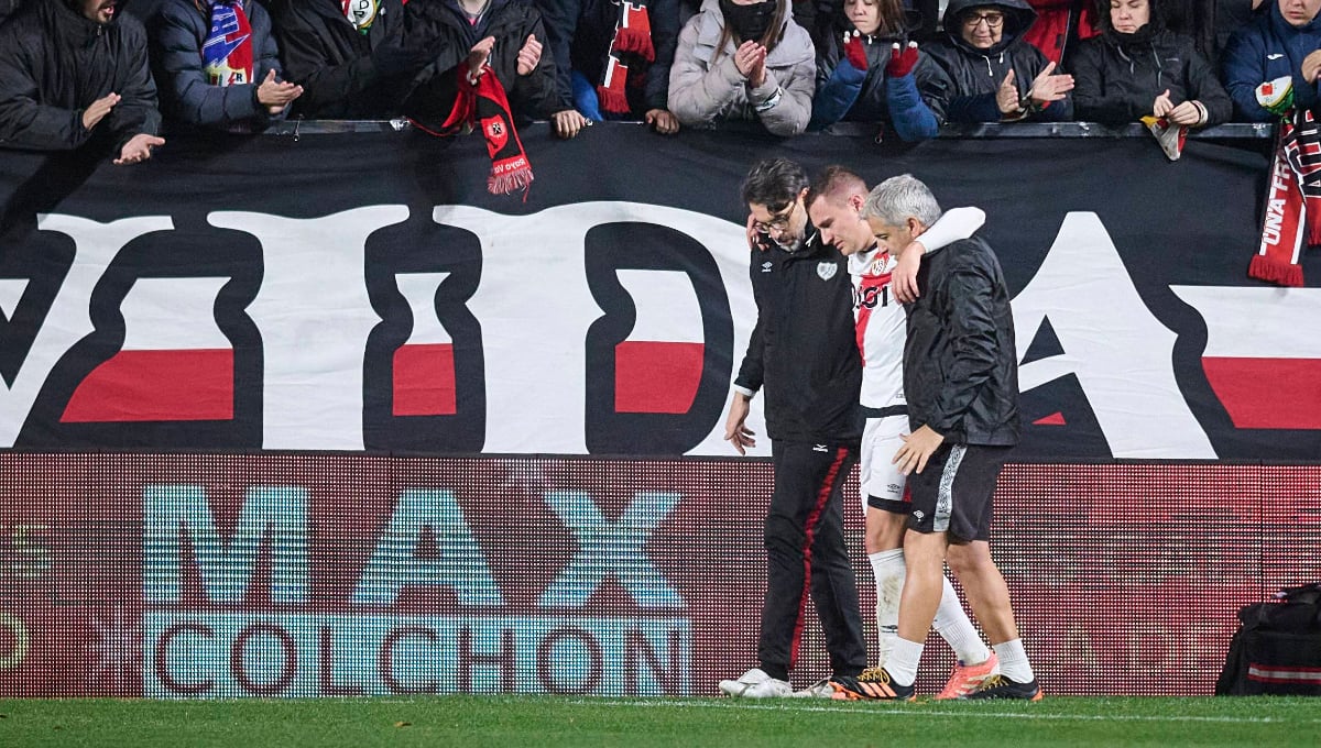 Drama en el Rayo Vallecano: De Frutos, lesionado y entre lágrimas