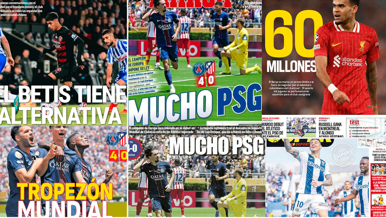 El palo al Atlético, la alternativa del Betis a Antony, el delantero del Barça... Así vienen las portadas