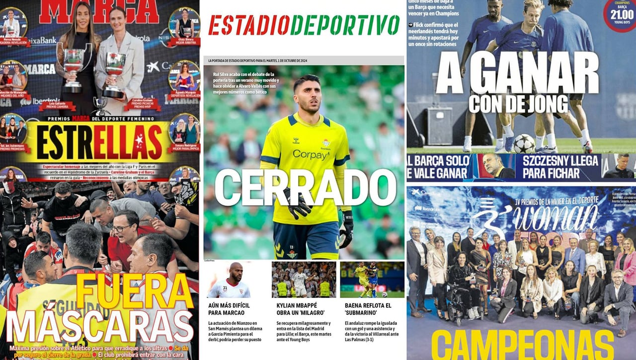 La polémica del derbi, Rui Silva, Marcao, las campeonas... Así vienen las portadas