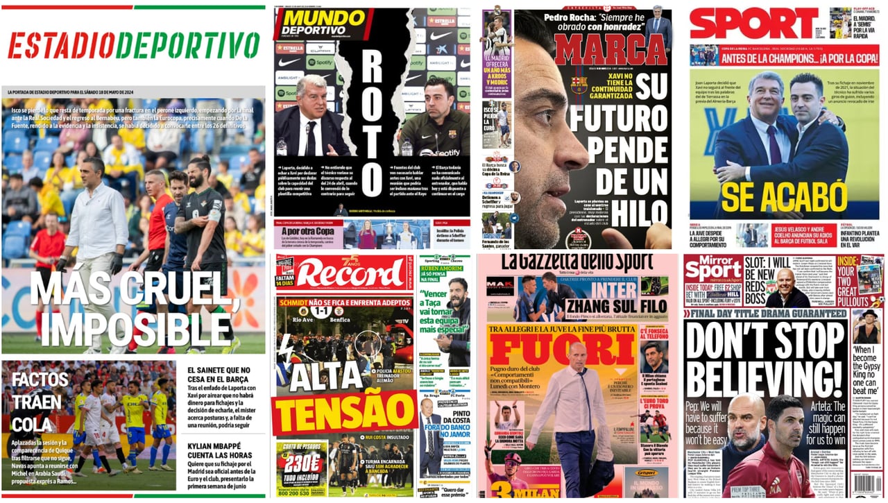 Jesús Navas explota, Cisma Xavi, Isco, Modric, Ernesto Valverde... portadas del sábado 18 de mayo 2024     