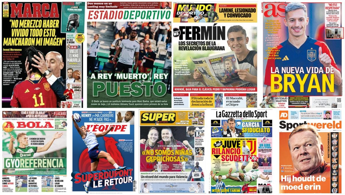 Central para el Betis, técnico para el Sevilla, Fermín, Bryan y la confesión de Jenni: portadas del martes 10 de octubre