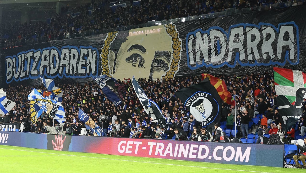 La afición de la Real Sociedad sorprende para el partido contra el Lazio