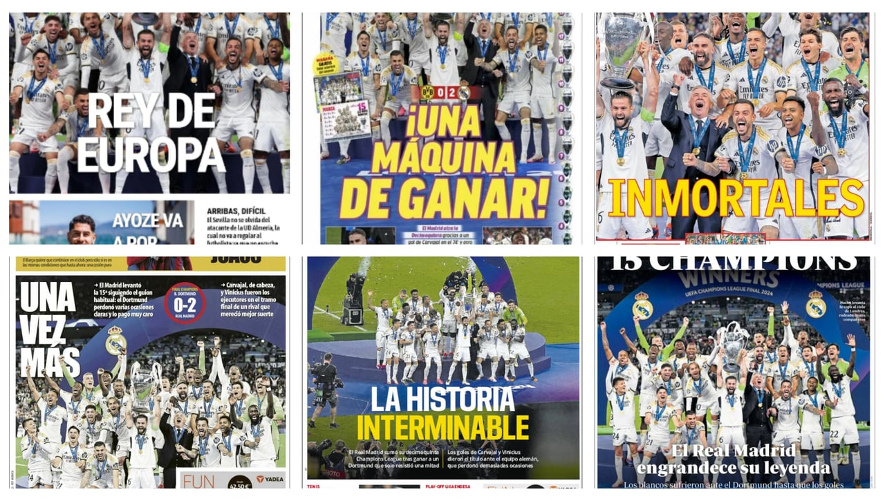 La decimoquinta Champions del Madrid, la situación de los Joaos en el Barcelona, el mercado de fichajes… así vienen las portadas del domingo 2 de junio