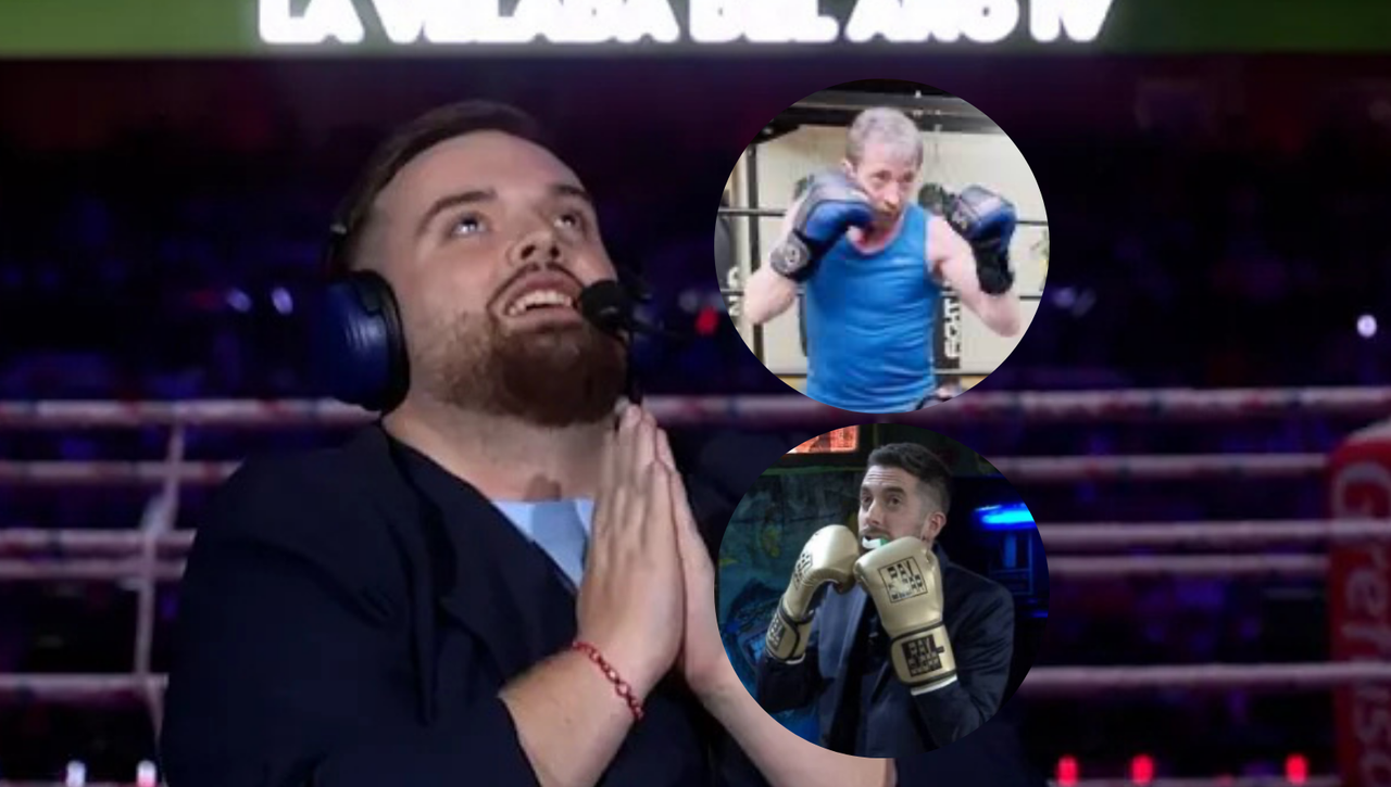 Pablo Motos y David Broncano, en La Velada de boxeo de Ibai Llanos