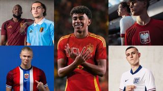 Las camisetas de las selecciones de la Eurocopa: Tintín para Bélgica, el clavel de España, rosa y morada en Alemania... 
