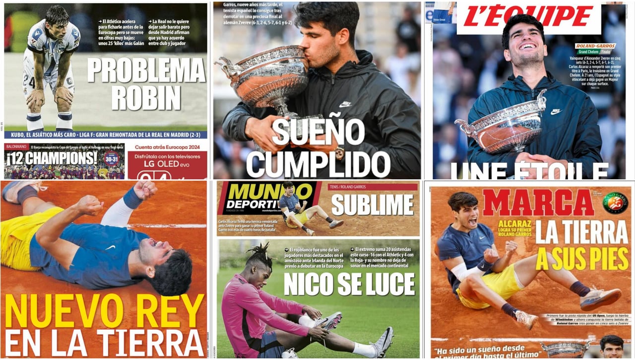  Así vienen las portadas: Un posible fichaje del Sevilla 'se cuela' en la fiesta de Carlos Alcaraz