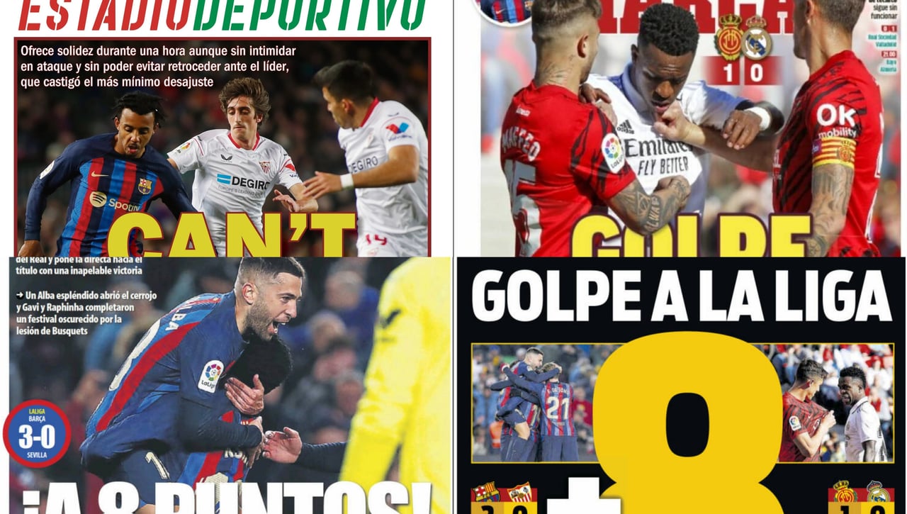 El Sevilla no puede, el Barça se pone a ocho y el Madrid se deja media Liga... Así vienen las portadas