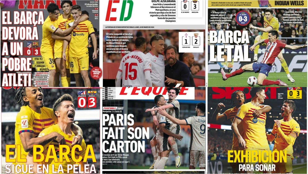 El triunfo del Barcelona, la tensión en el Sevilla, los problemas en el Betis... así vienen las portadas hoy