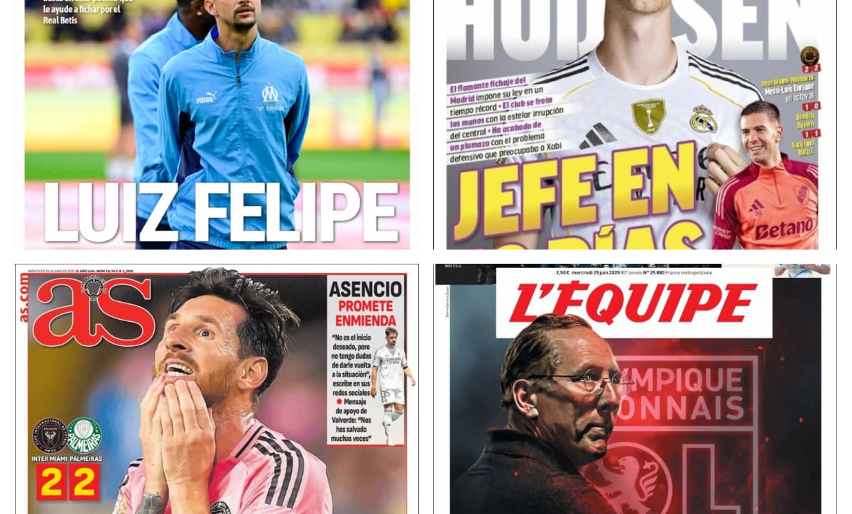 Luiz Felipe y el Betis, el nuevo jefe del Real Madrid, Nico se lo deja claro al Athletic, Messi pone el morbo...así vienen las portadas