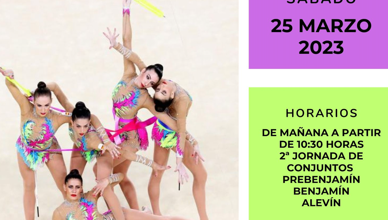 Horario de mañana de la Segunda Jornada de conjuntos del Circuito Provincial de gimnasia rítmica