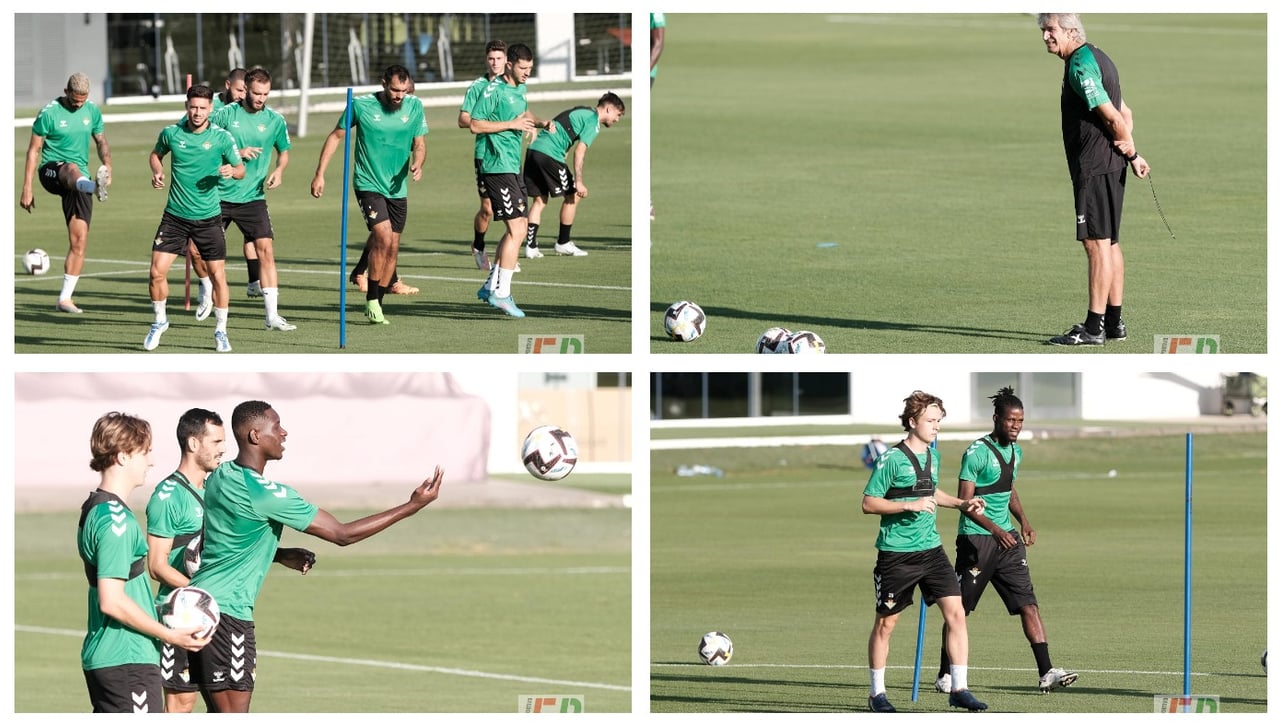 La sonrisa de Pellegrini, la normalidad de Álex Moreno y la bienvenida a los 'rezagados'