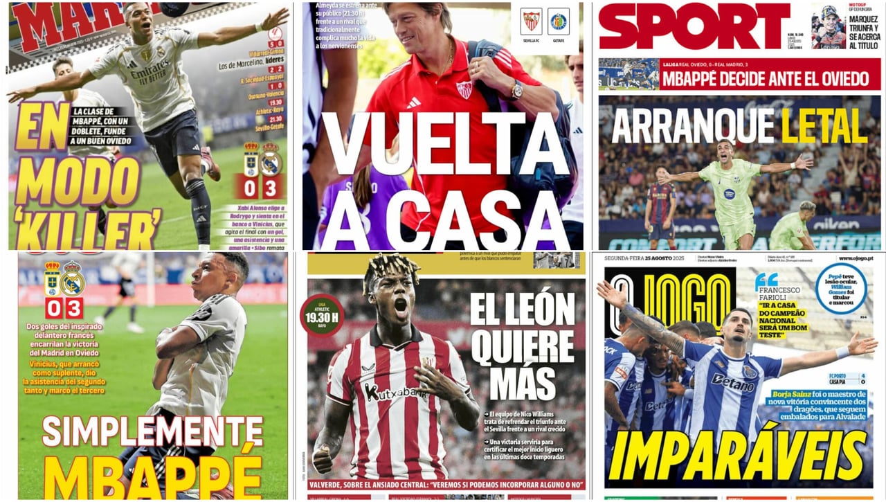 Mbappé, el 'relevo' de Lewandowski, el estreno de Almeyda... así vienen las portadas