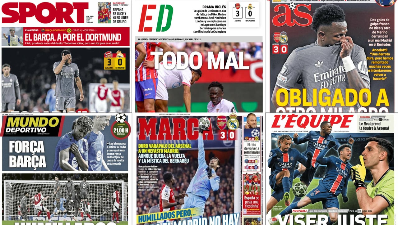 La debacle del Real Madrid en Londres, el sueño del Barcelona, el 'fichaje' del Betis... así llegan las portadas