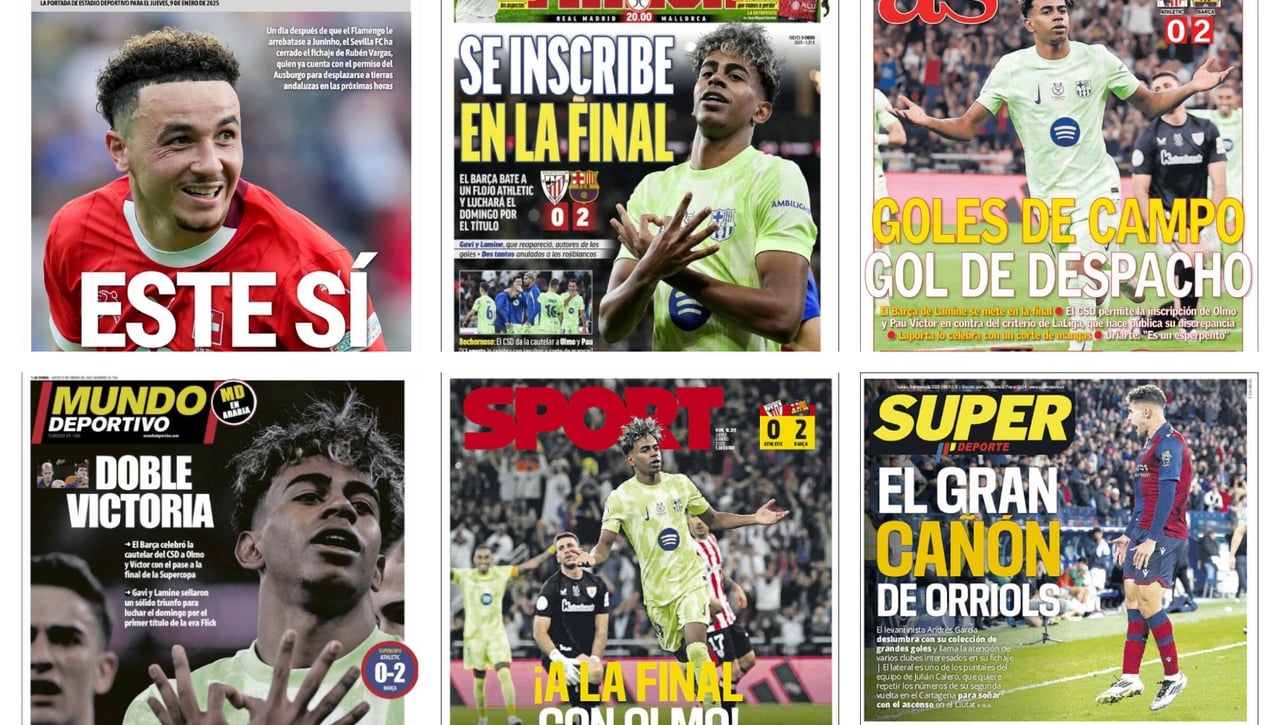 La inscripción de Dani Olmo, la Supercopa y el nuevo fichaje del Sevilla: así vienen las portadas