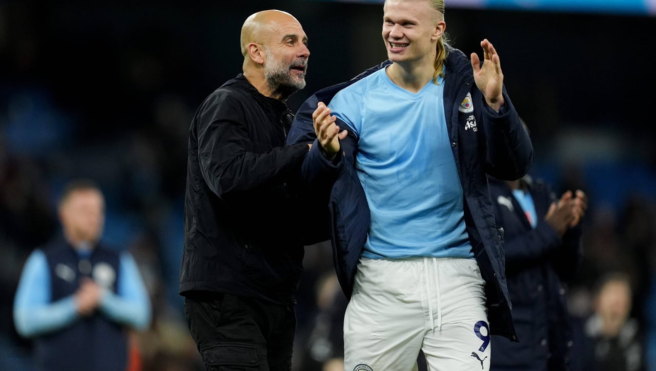 Guardiola, rendido a Haaland: "Está al nivel de Messi y Cristiano"