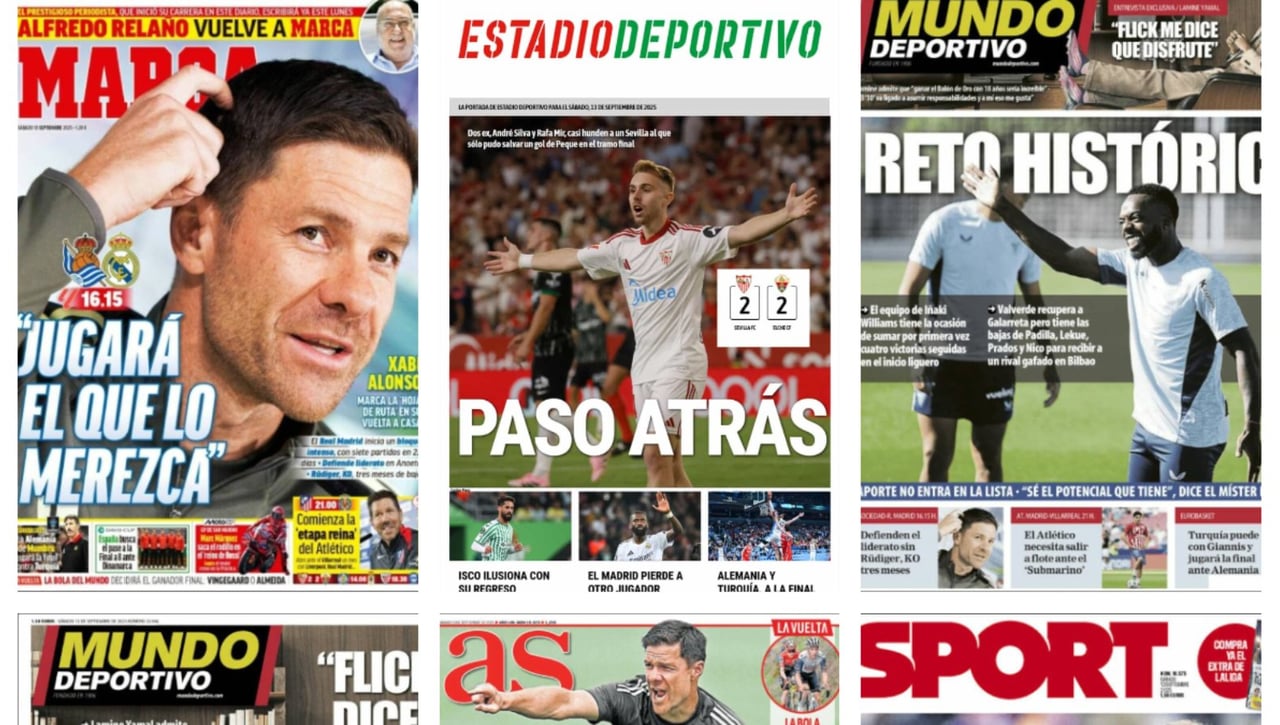 'Peque' salva al Sevilla, Xabi Alonso no se casa con nadie, reto histórico para el Athletic... Así vienen las portadas