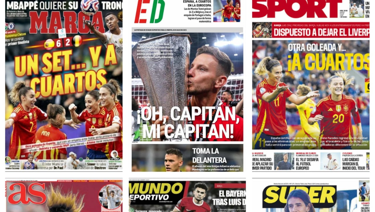 La retirada de Rakitic y la paliza de la Selección española femenina... Así vienen las portadas