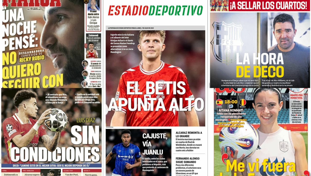 Asllani, Ricky Rubio, Luis Díaz... los protagonistas de las portadas de hoy