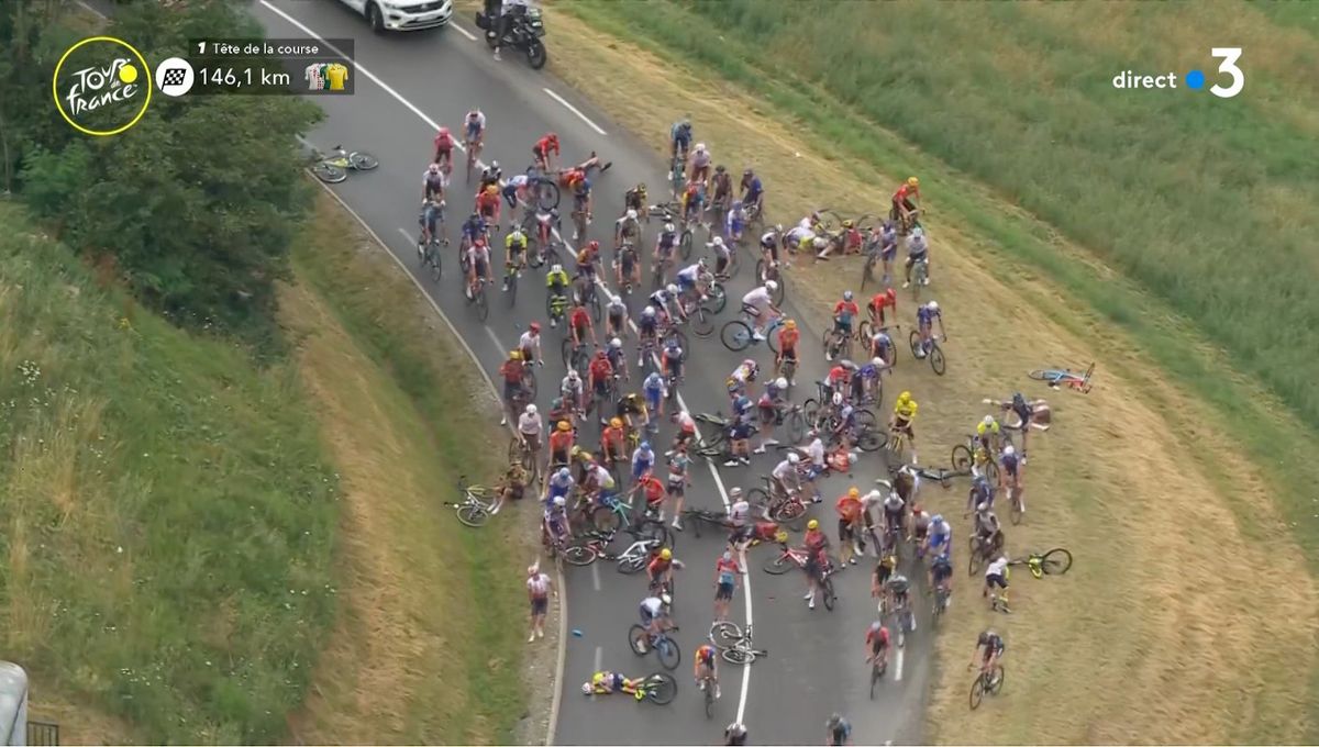 Caída masiva en el Tour de Francia: Retirada de Pedrero y abandono de varios favoritos