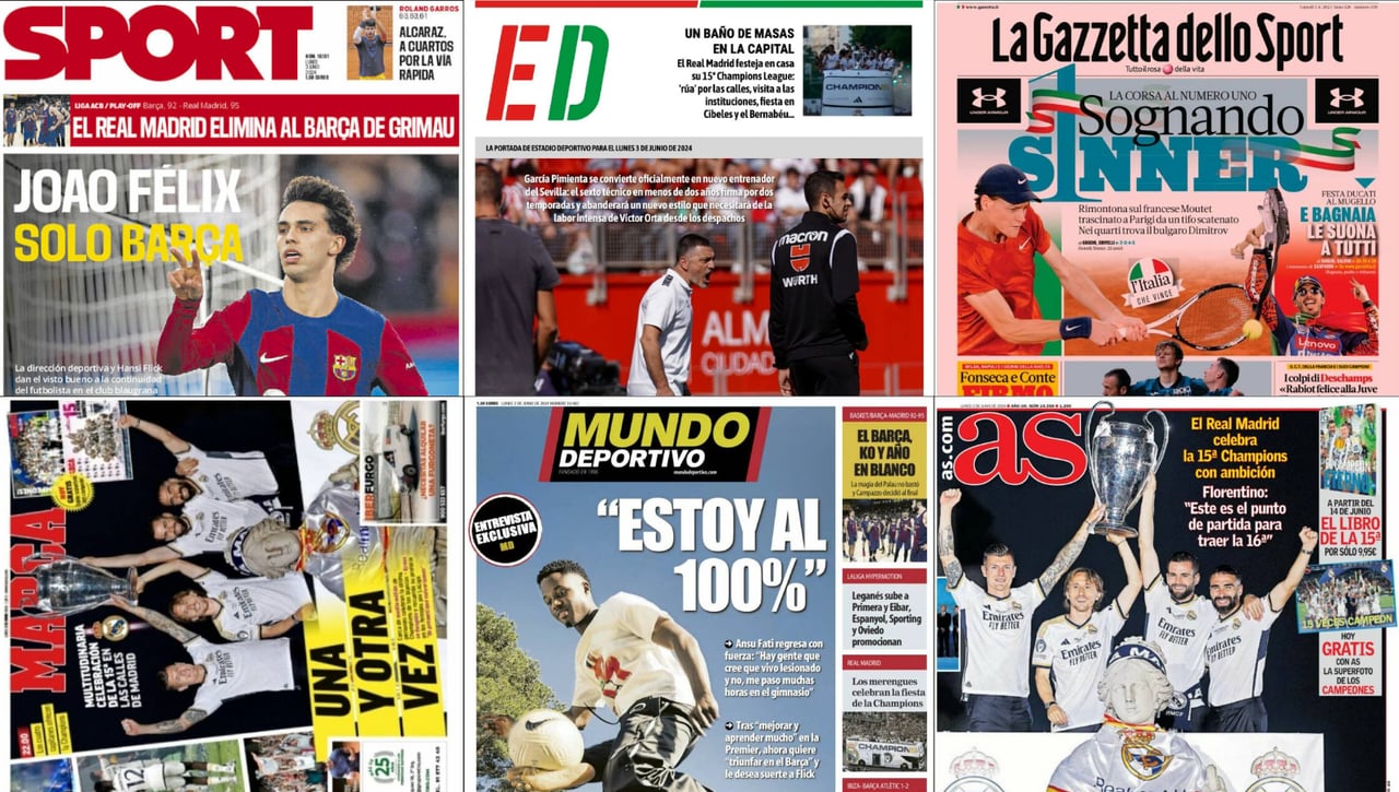 García Pimienta, Carlos Alcaraz, la fiesta del Real Madrid... así vienen las portadas