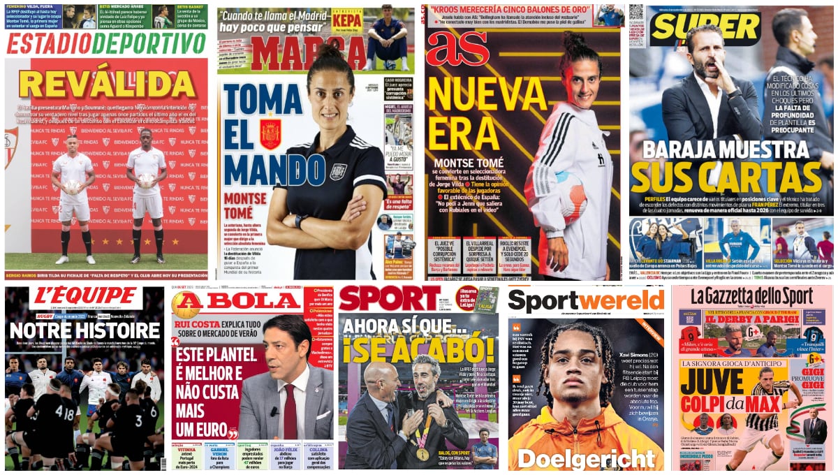 Reválida sevillista, ofensiva por Luiz Felipe, Tomé, Vilda, Setién, Lopetegui... portadas del miércoles 6 de septiembre
