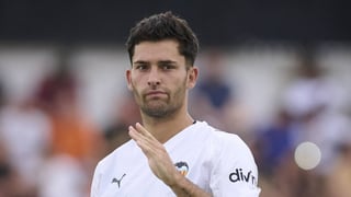 Hugo Duro reclama un penalti no pitado en el Valencia - Sevilla: "El árbitro no me ha convencido"