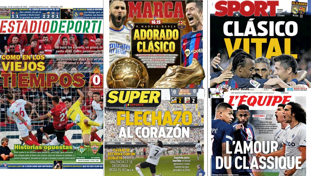 El primer triunfo del Sevilla de Sampaoli, turno para el Betis, un Clásico en todo lo alto... Así vienen las portadas