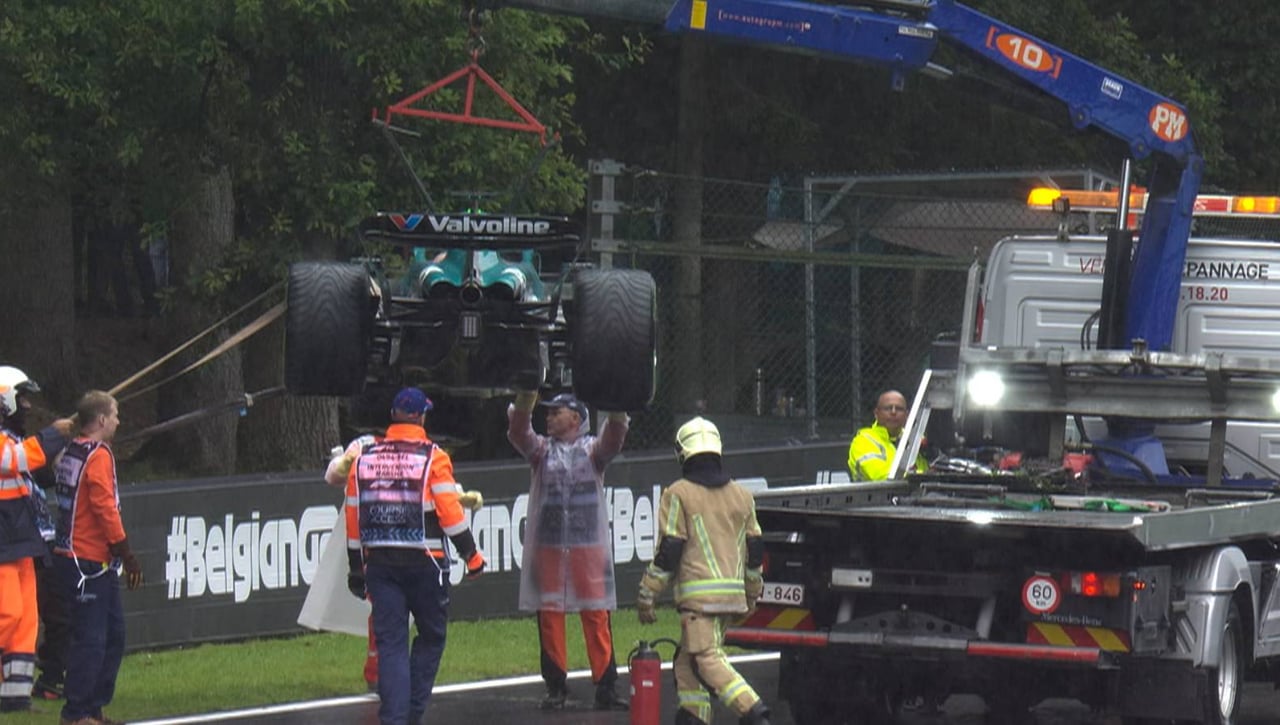 Duro accidente de Stroll en el Gran Premio de Bélgica