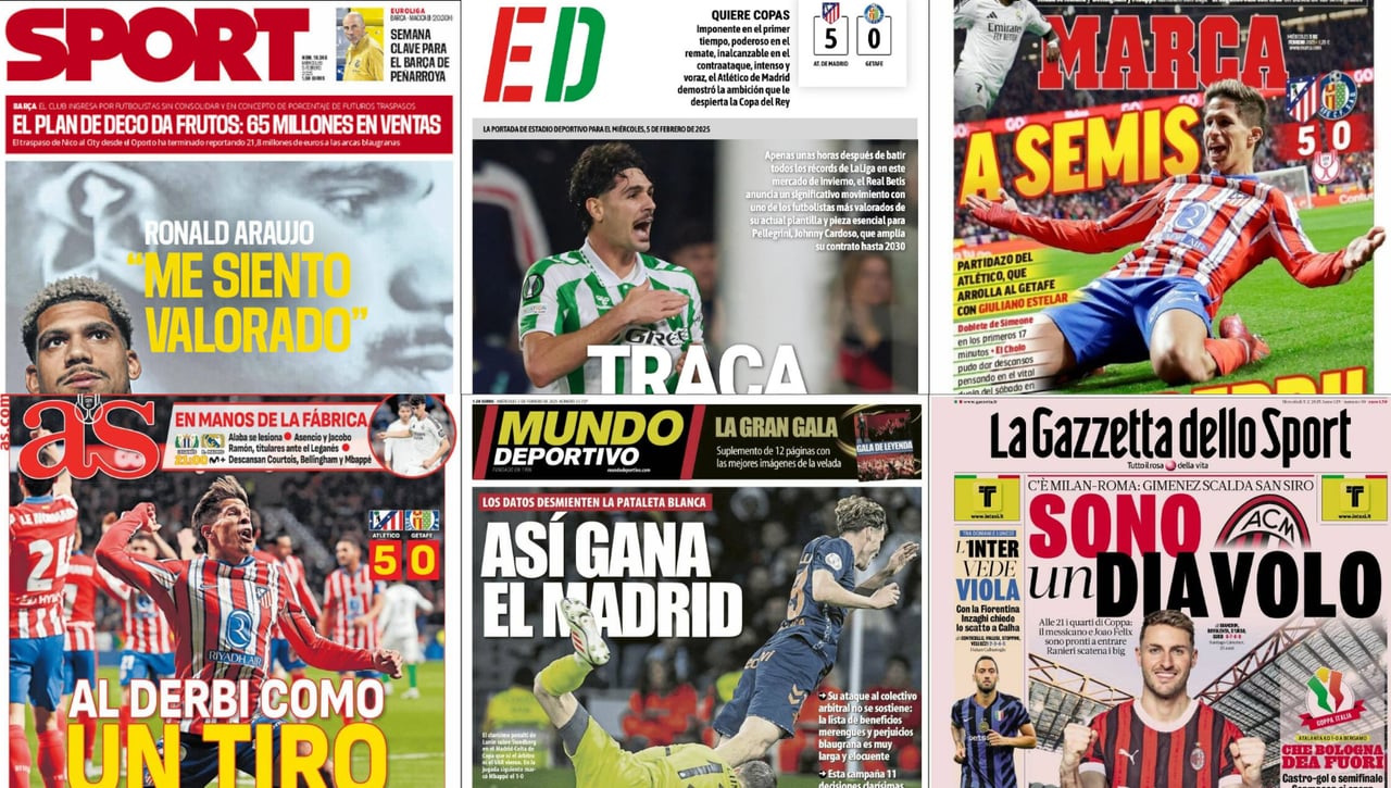 La fiesta de Cristiano Ronaldo, la emergencia del Real Madrid y otro movimiento del Betis en el mercado... así vienen las portadas