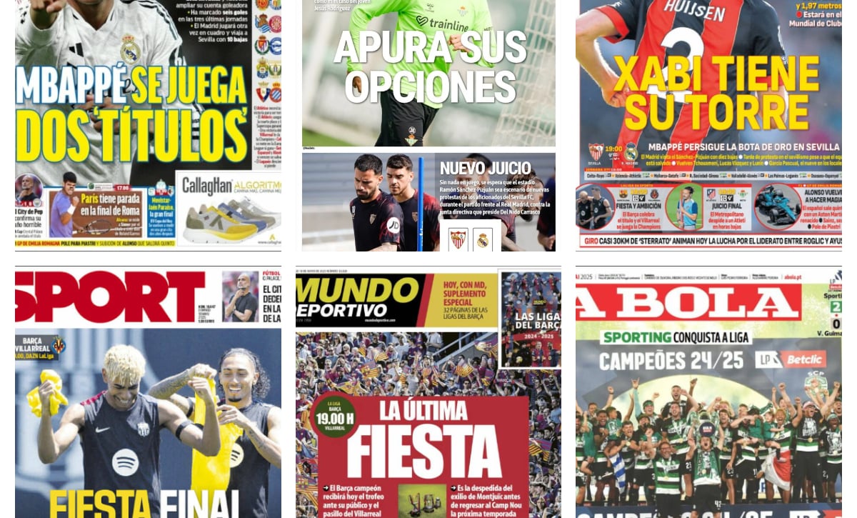 El fichaje de Huijsen por el Madrid, el último baile del Barça en Montjuic, el título del Sporting... así vienen las portadas de hoy