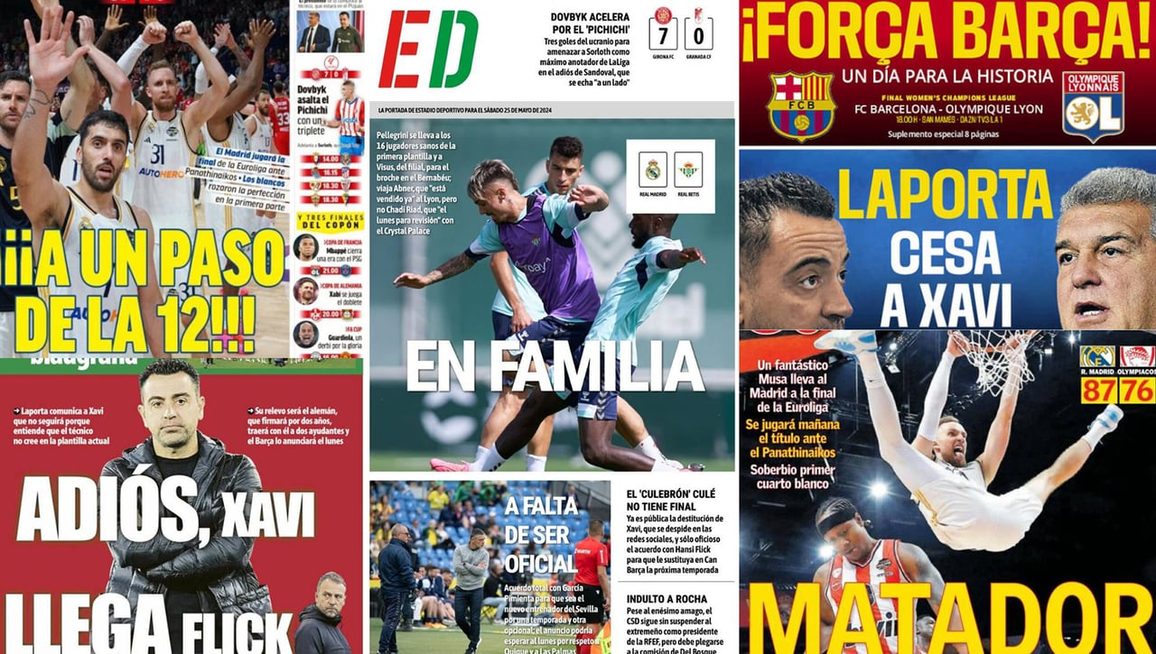 La llegada al Sevilla de García Pimienta, la destitución de Xavi, la Euroliga... Así vienen las portadas  