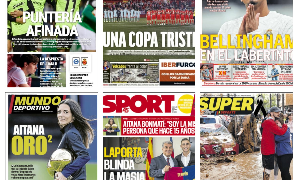 La Copa del Rey, Bellingham, contra las cuerdas o el Balón de Oro de Aitana: así vienen las portadas