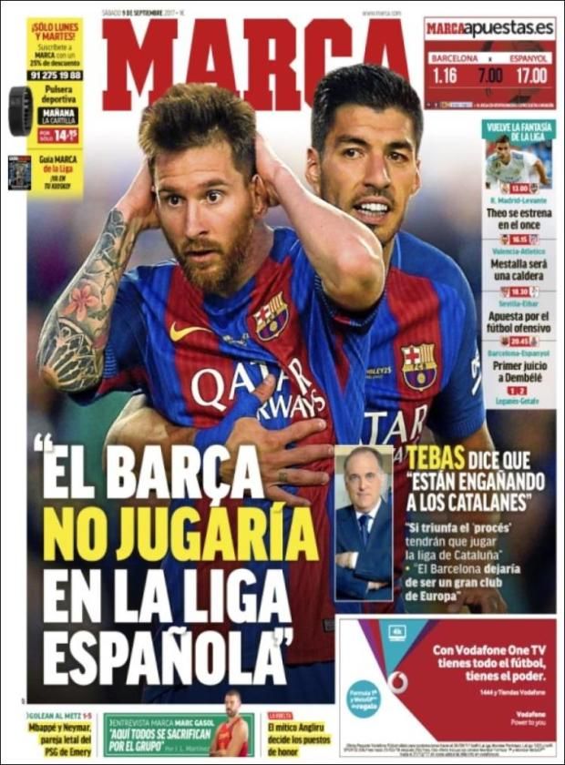 El Barça-Espanyol, Marcelino, N'Zonzi, el VAR... Así llegan las portadas