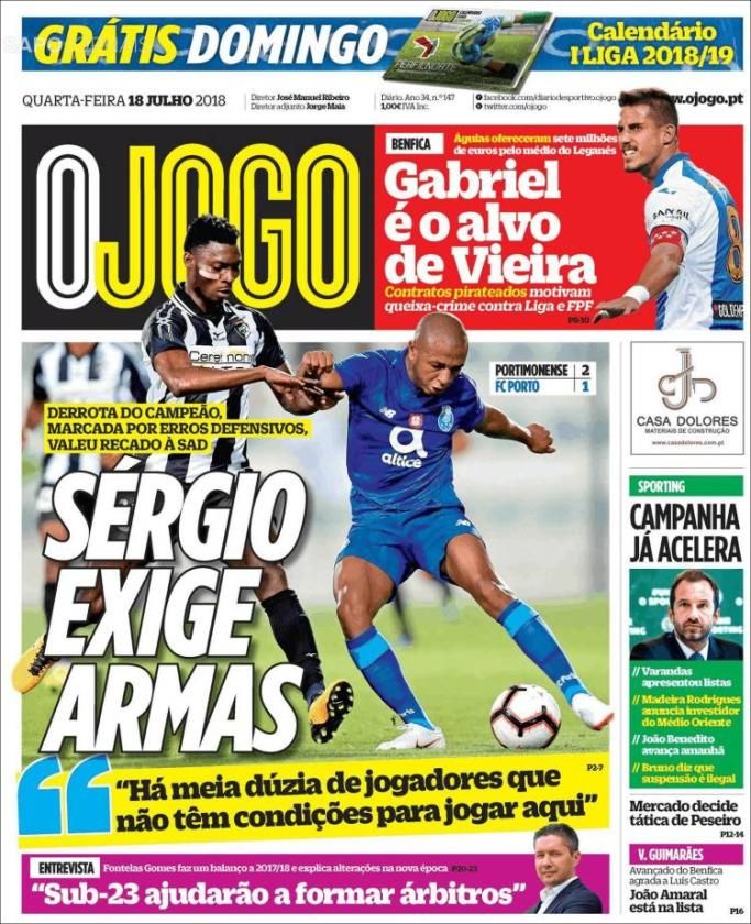 El Sporting Clube quiere a Javi García y más temas de portada