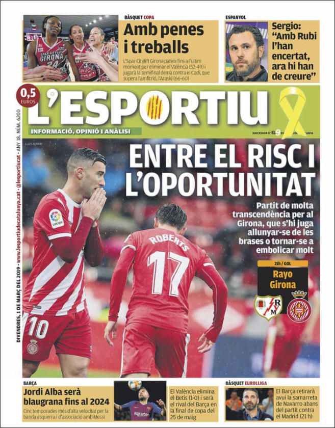 El Valencia-Betis y el Madrid-Barça ocupan en las primeras páginas