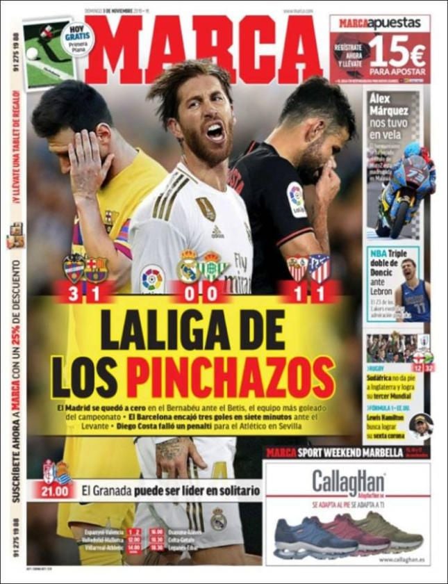 El pinchazo del Barça, Rubi, el Betis y el Sevilla... Las portadas de este domingo