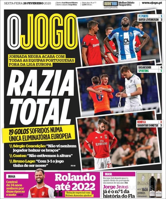 El 'entierro' del Madrid, el pánico al coronavirus y la Europa League, en las portadas
