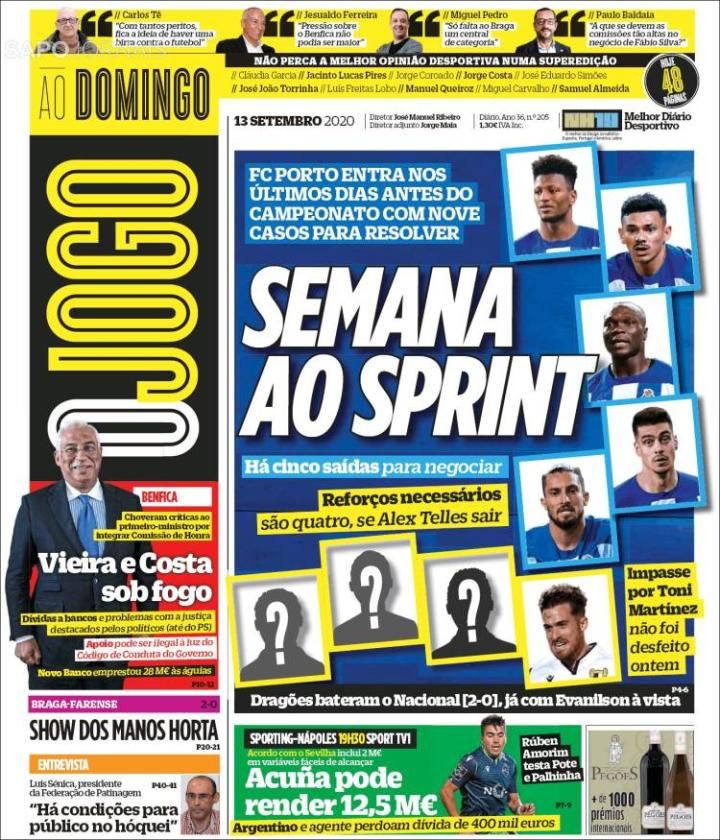 El fichaje de Acuña, la gran noticia en Portugal; así vienen las portadas
