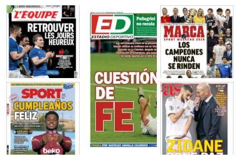 Ansu Fati, Zidane, Pellegrini, el Sevilla... así vienen las portadas hoy